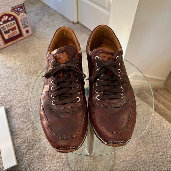 Magnanni 18457 Leather Perforated Sneaker in Brown - Picture 4 of 14